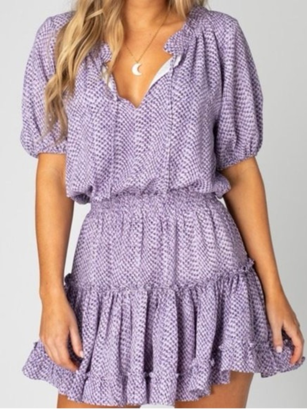 Buddy Love Purple Short Sleeve Dress